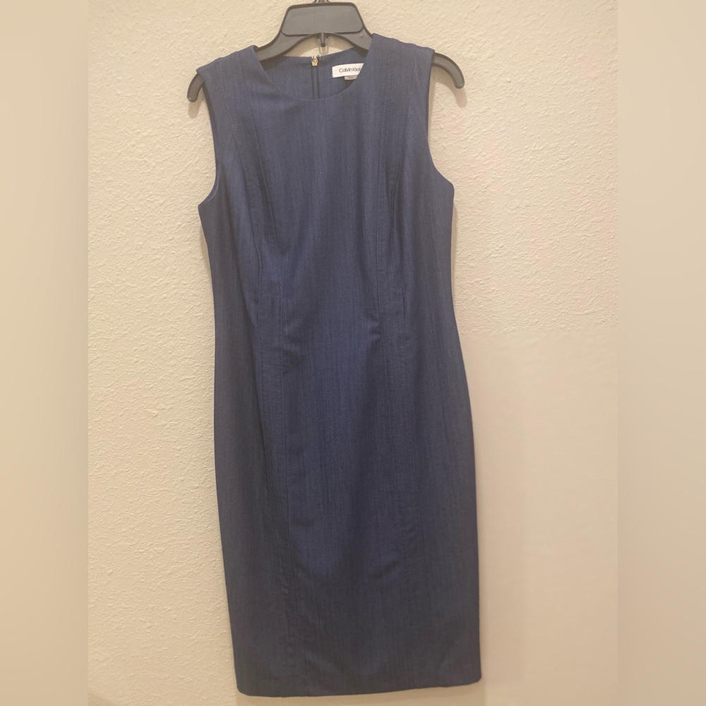 Calvin Klein Women's career dress work wear sleveless knee length